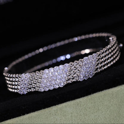 Five Row Pavé Beaded Bracelet Medium Model