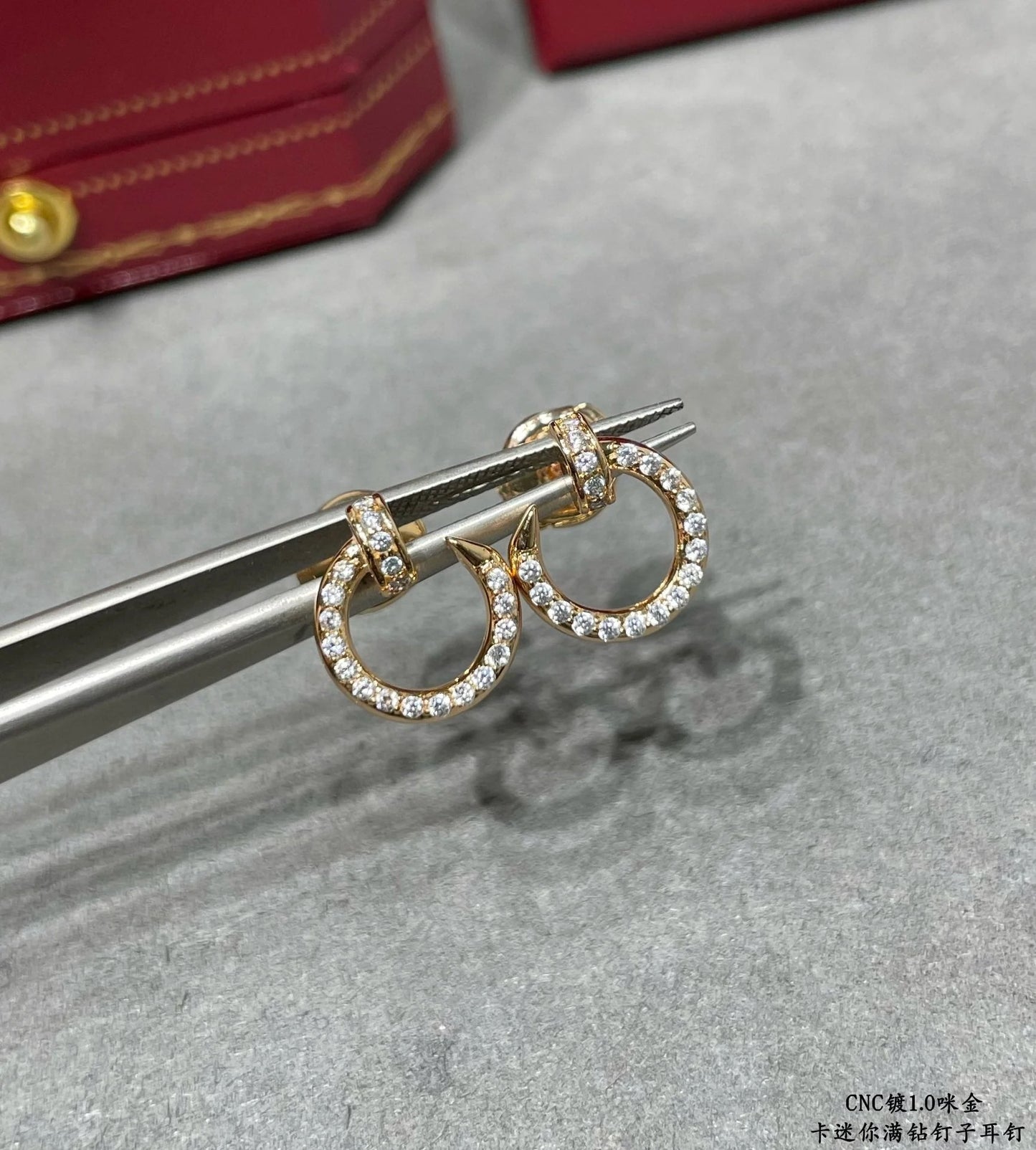Juste Un Clou  Pavé Diamonds Small Hoop Earrings