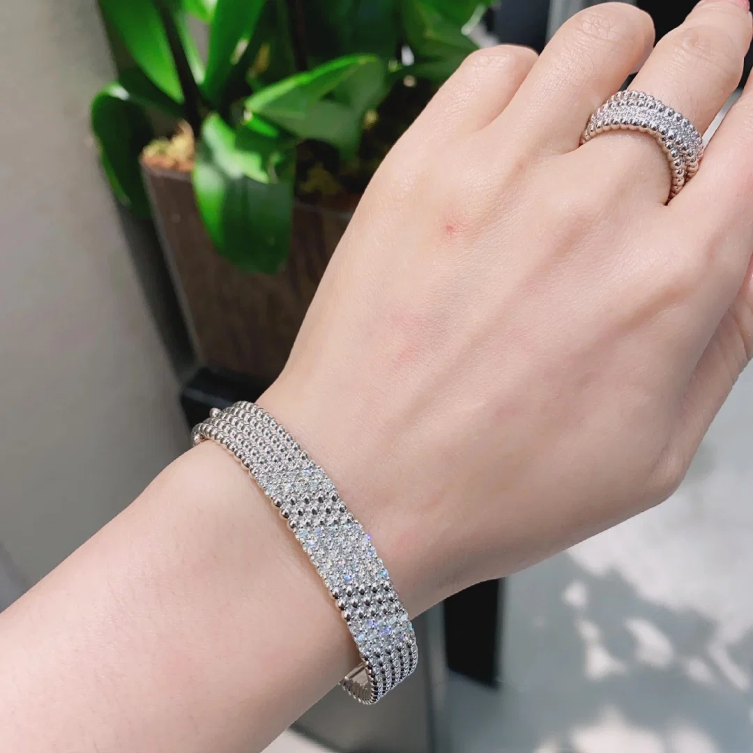 Five Row Pavé Beaded Bracelet Medium Model