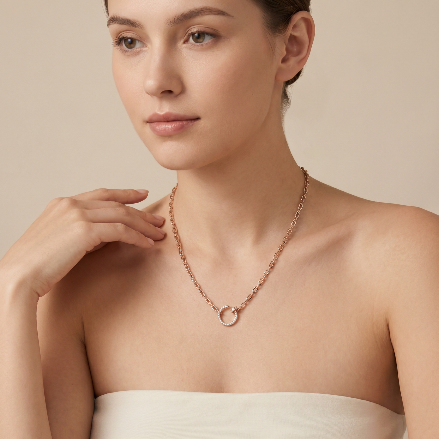 Juste Un Clou Pavé Diamonds Link Necklace