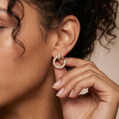 Juste Un Clou  Pavé Diamonds Small Hoop Earrings