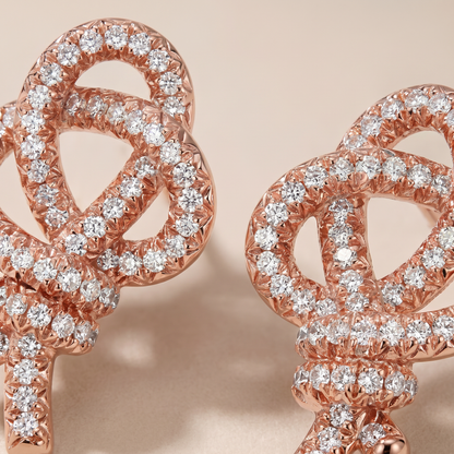 Keys Woven Pavé Diamonds Earrings