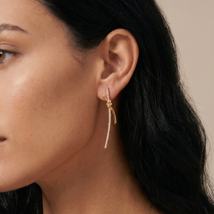 Knot Pavé Drop Earrings