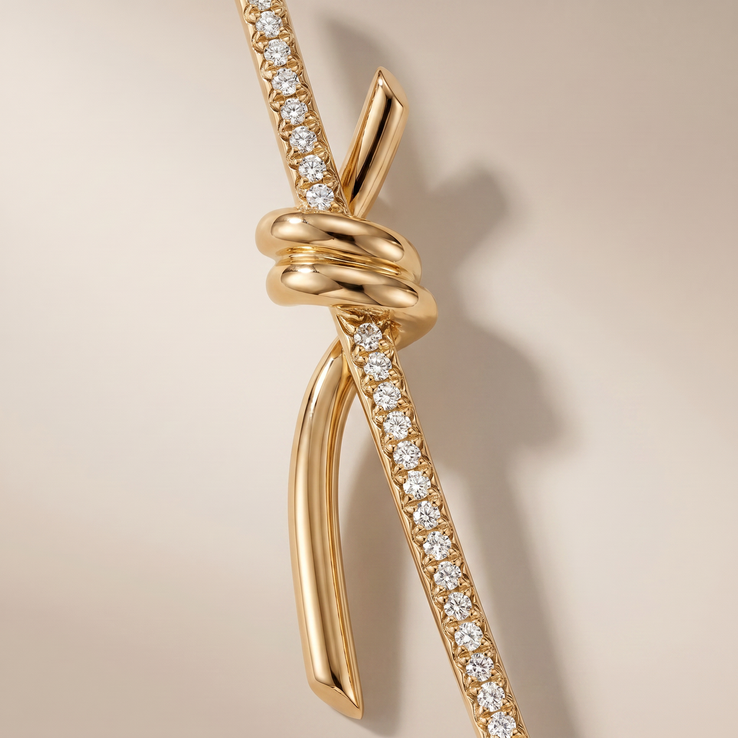 Knot Pavé Drop Earrings