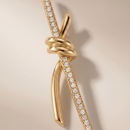 Knot Pavé Drop Earrings