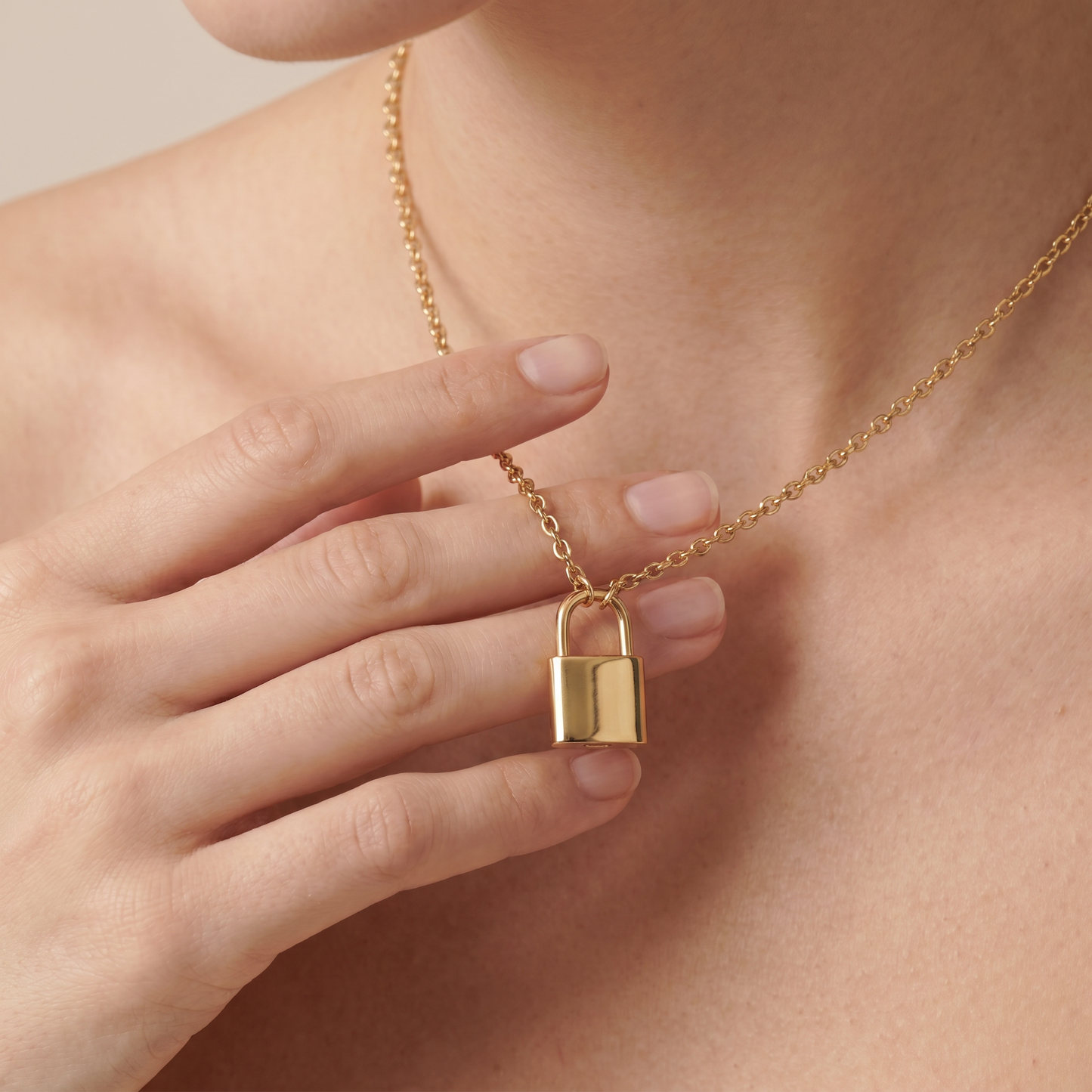 Lock Pendant Chain Necklace