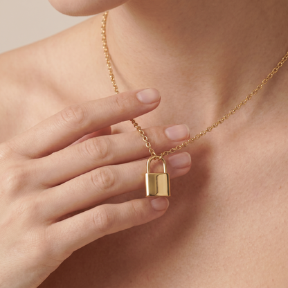 Lock Pendant Chain Necklace