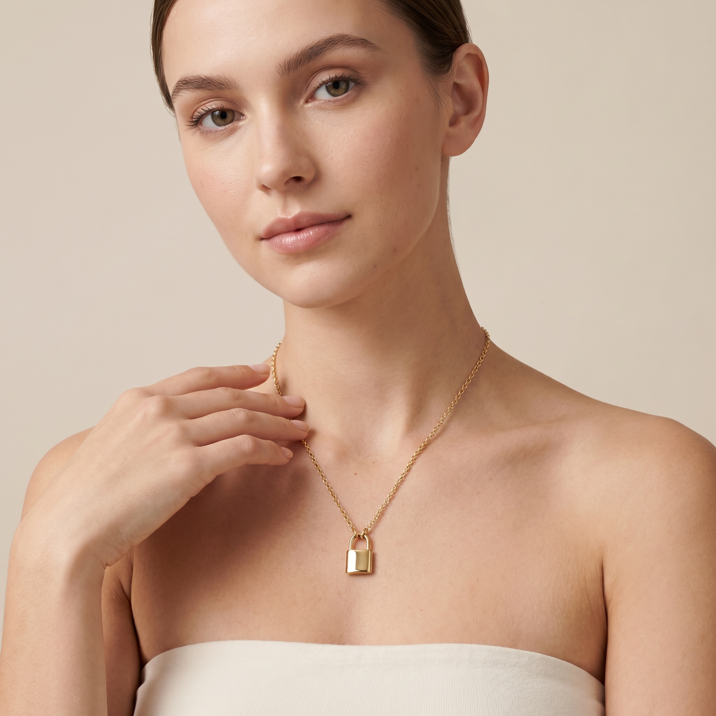 Lock Pendant Chain Necklace