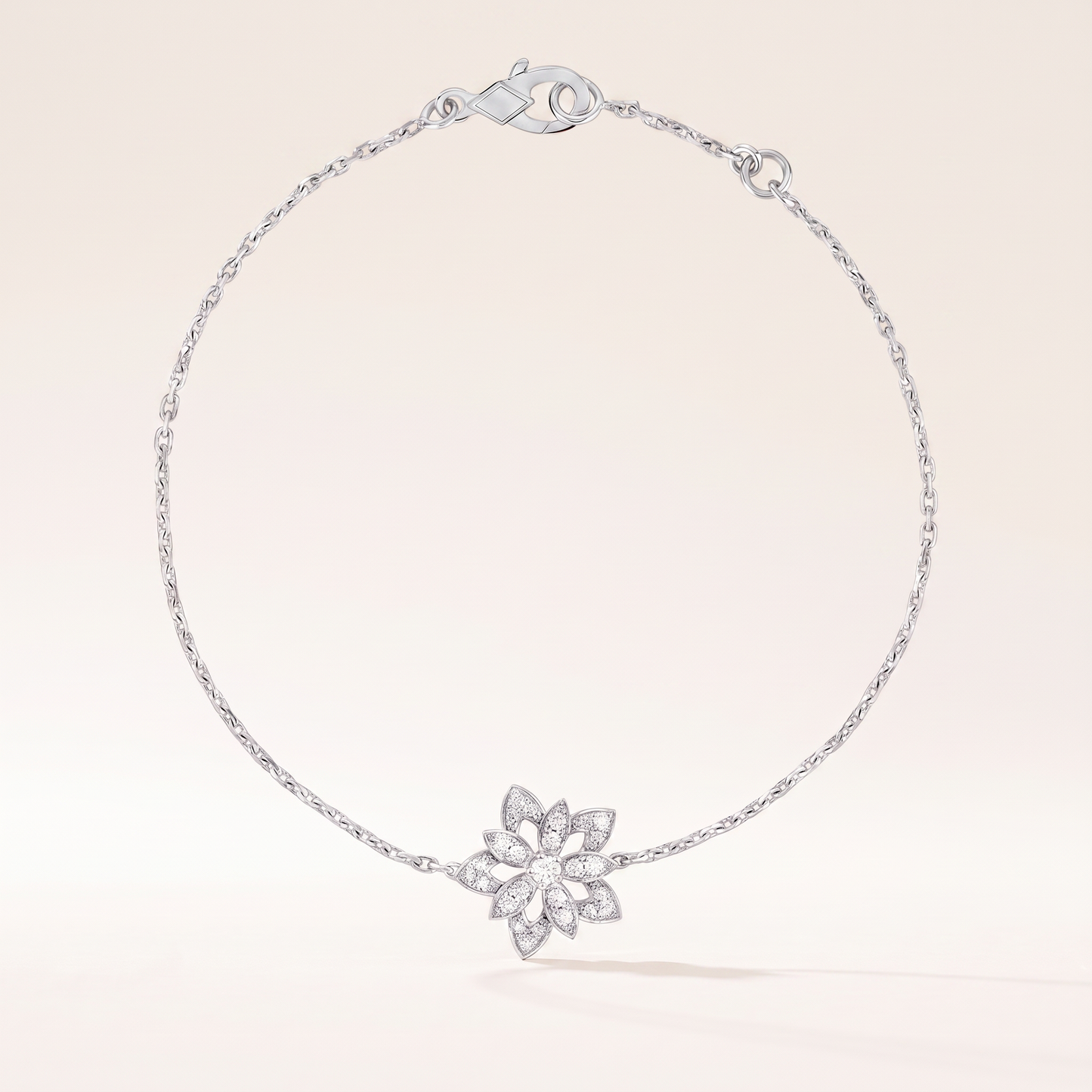 Lotus Pavé Diamonds Flower Bracelet