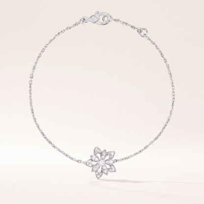 Lotus Pavé Diamonds Flower Bracelet