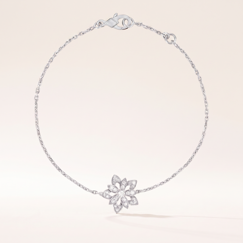 Lotus Pavé Diamonds Flower Bracelet