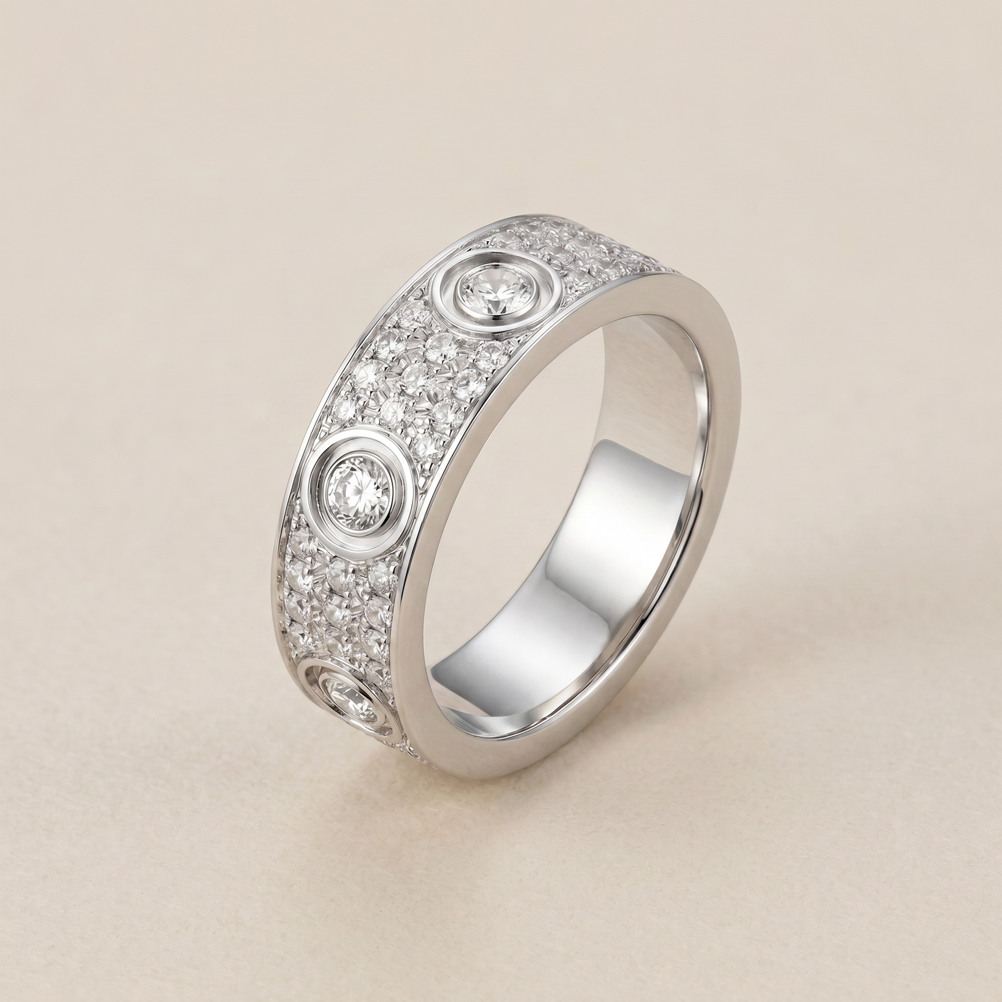 Love 6 Diamonds Pavé Band Ring