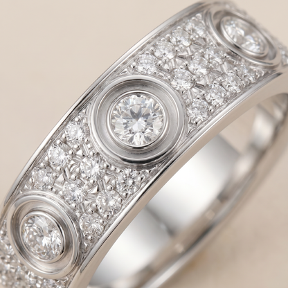 Love 6 Diamonds Pavé Band Ring