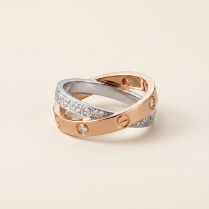 Love Pavé Double Band Ring
