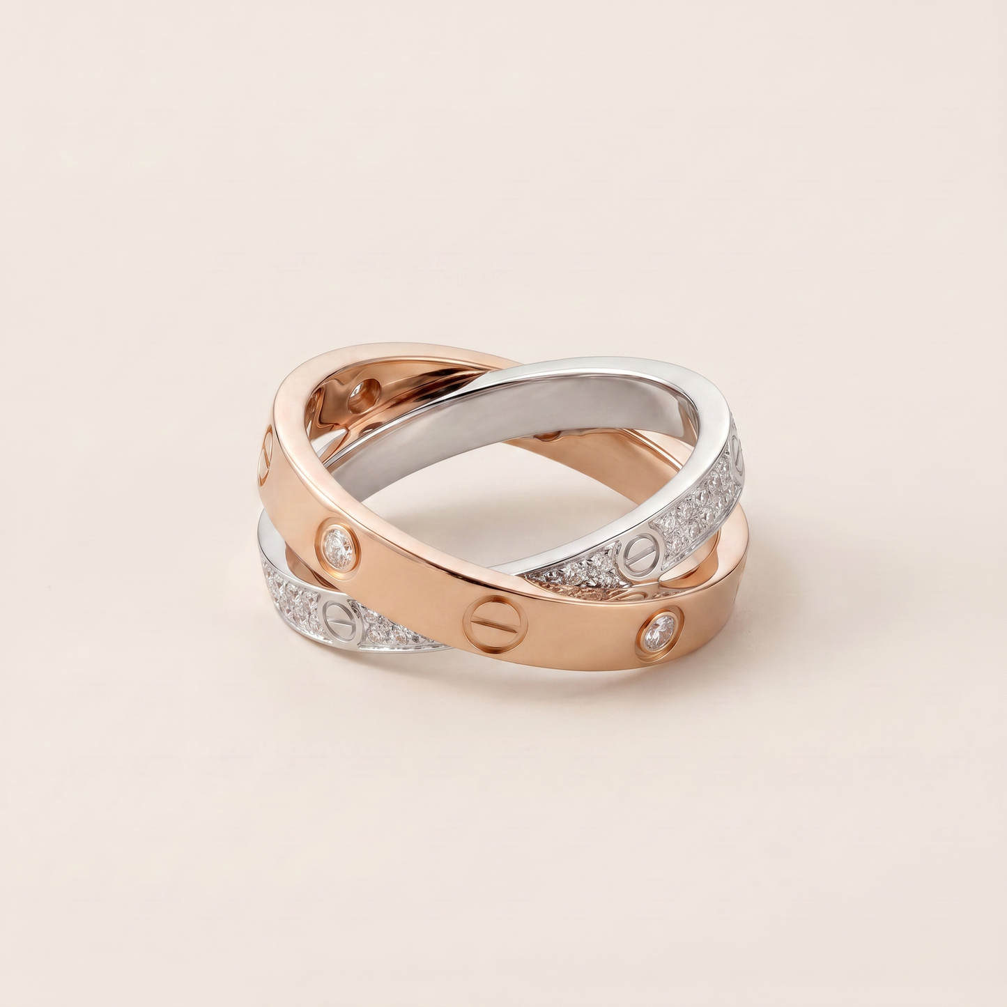 Love Pavé Double Band Ring