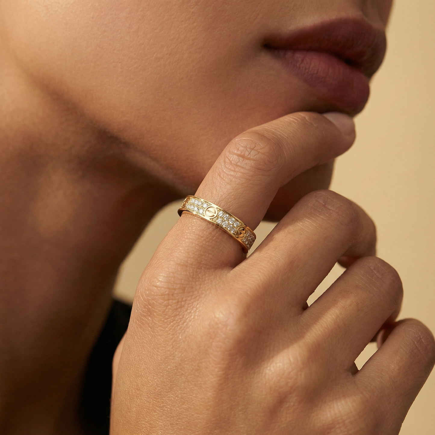 Love Pavé Slim Ring