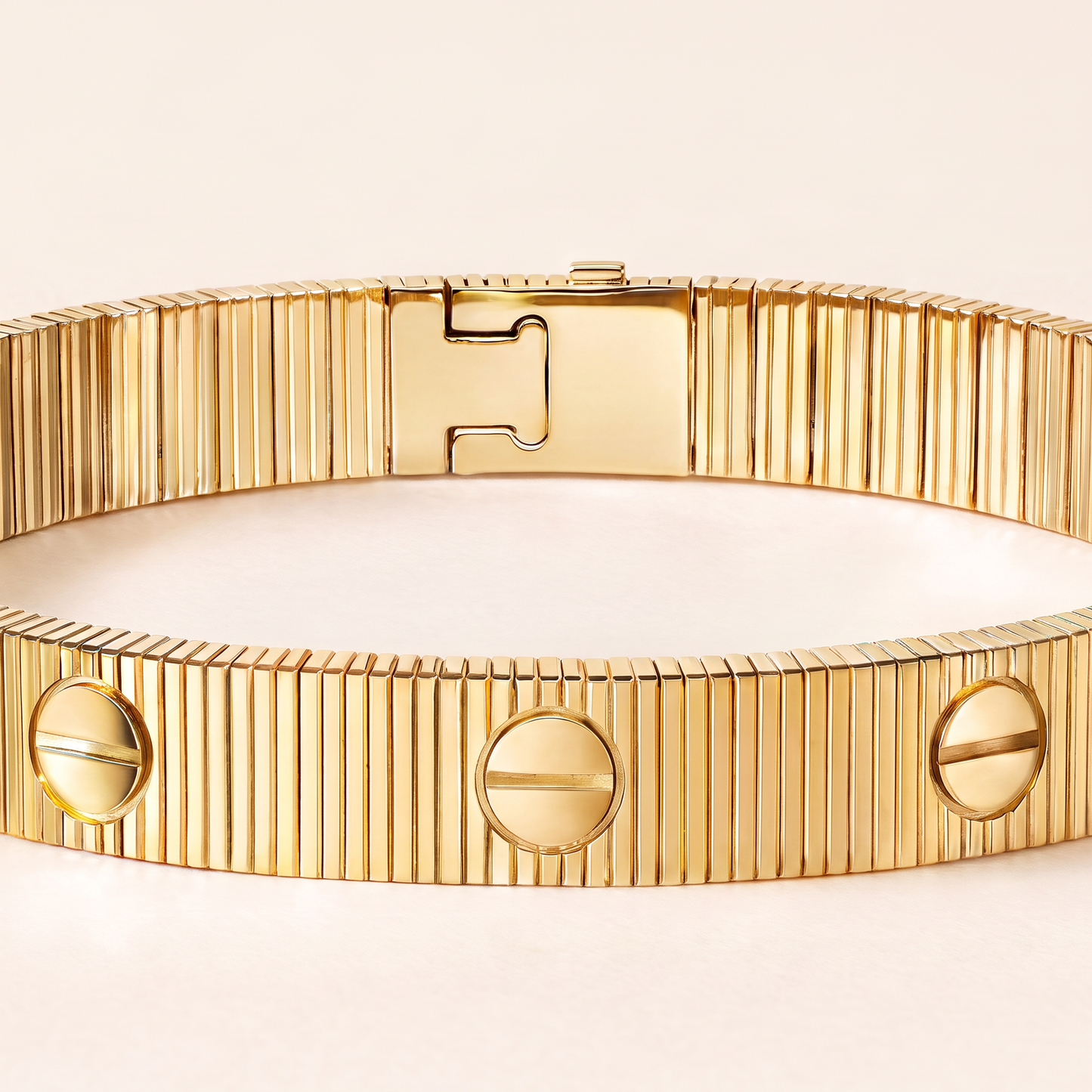 Love Ribbed Screw Accent Bracelet