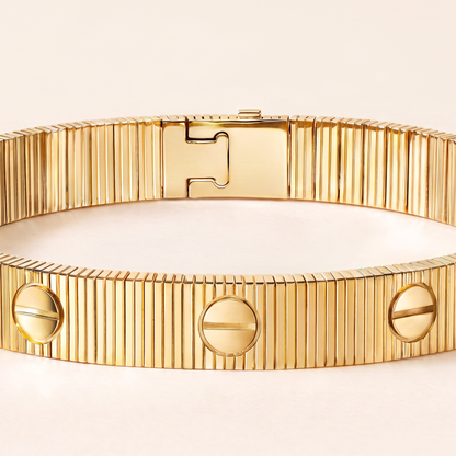 Love Ribbed Screw Accent Bracelet