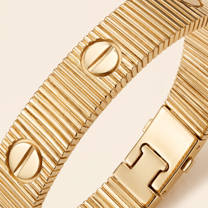 Love Ribbed Screw Accent Bracelet