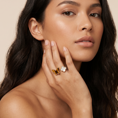 Lucky Alhambra Inspired Between The Finger Ring