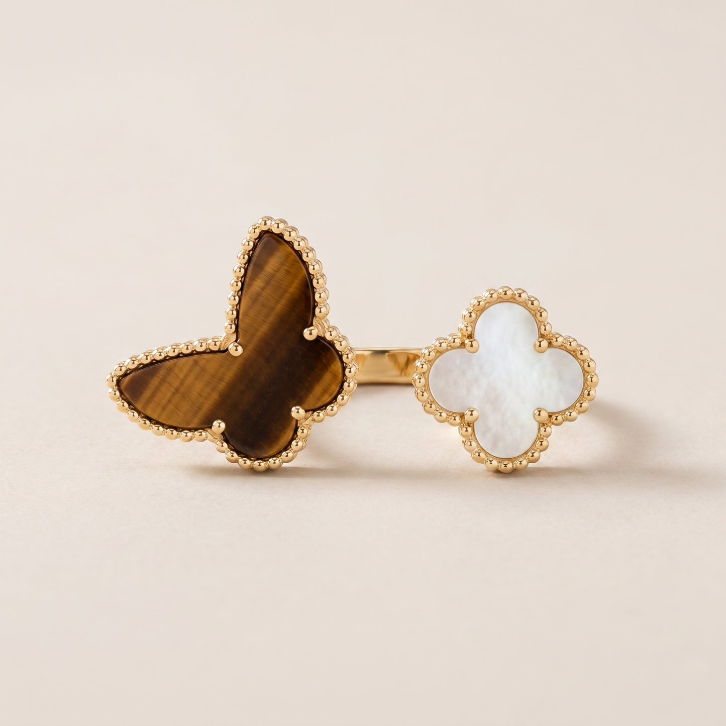 Lucky Alhambra Inspired Between The Finger Ring