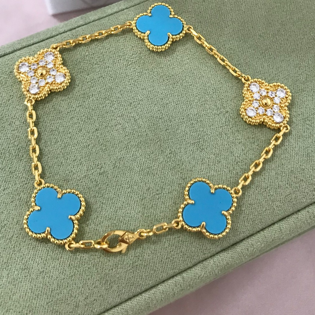 Vintage Five Motifs Turquoise Mix Bracelet
