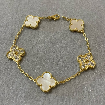 Vintage Five Motifs Mother Of Pearl Mix Bracelet