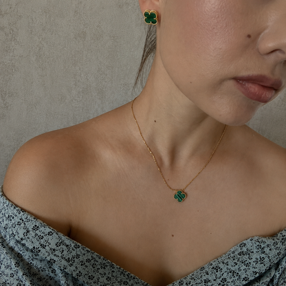 Vintage 1 Motif Malachite Earrings