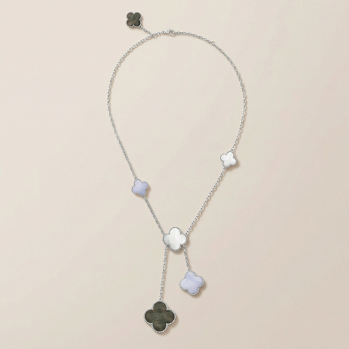 Magic Alhambra Chalcedony 6 Motifs Necklace