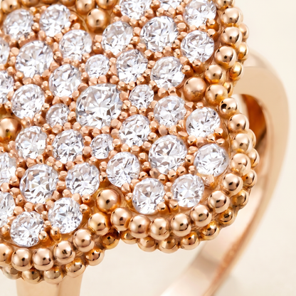 Magic Alhambra Pavé Diamonds Clover Ring