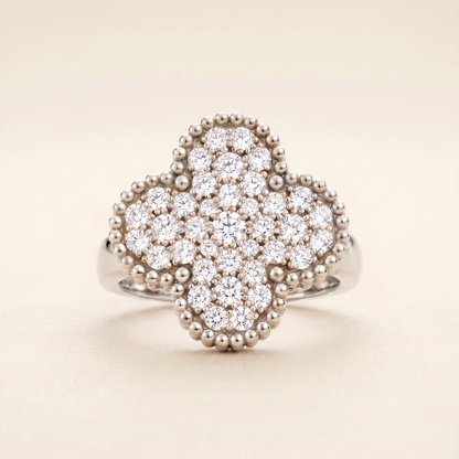 Magic Alhambra Pavé Diamonds Clover Ring