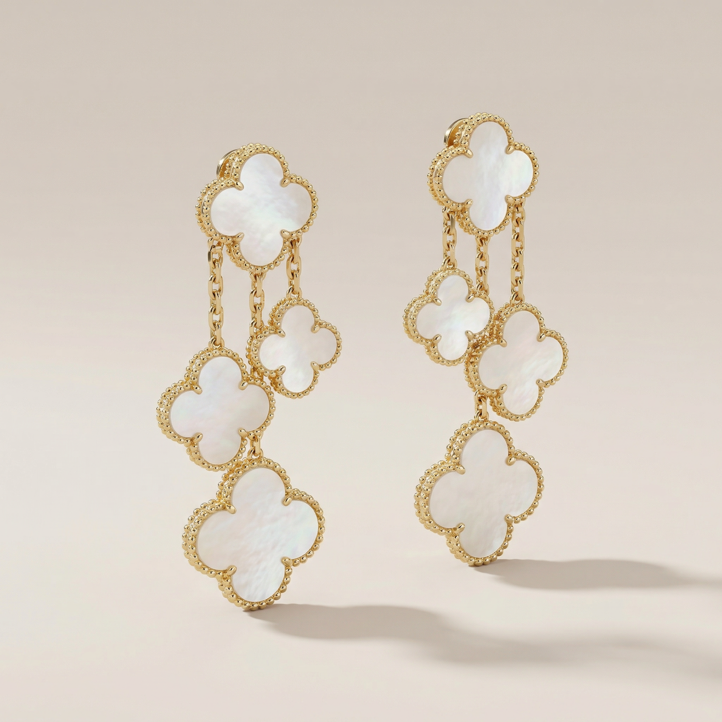 Magic Alhambra Mother Of Pearl Four Motifs Earrings