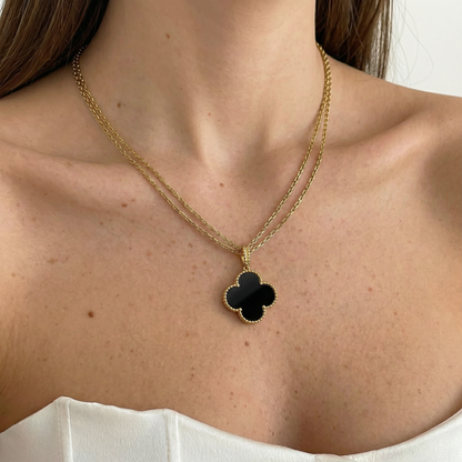 Magic Alhambra One Motif Black Clover Necklace