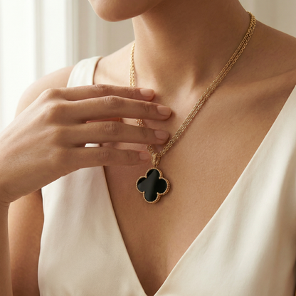 Magic Alhambra One Motif Black Clover Necklace