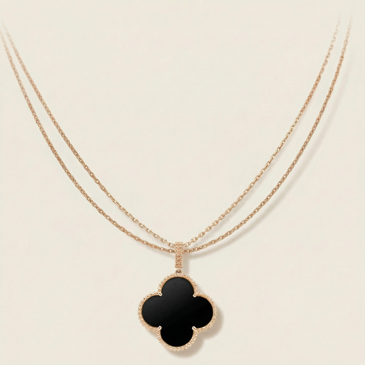 Magic Alhambra One Motif Black Clover Necklace