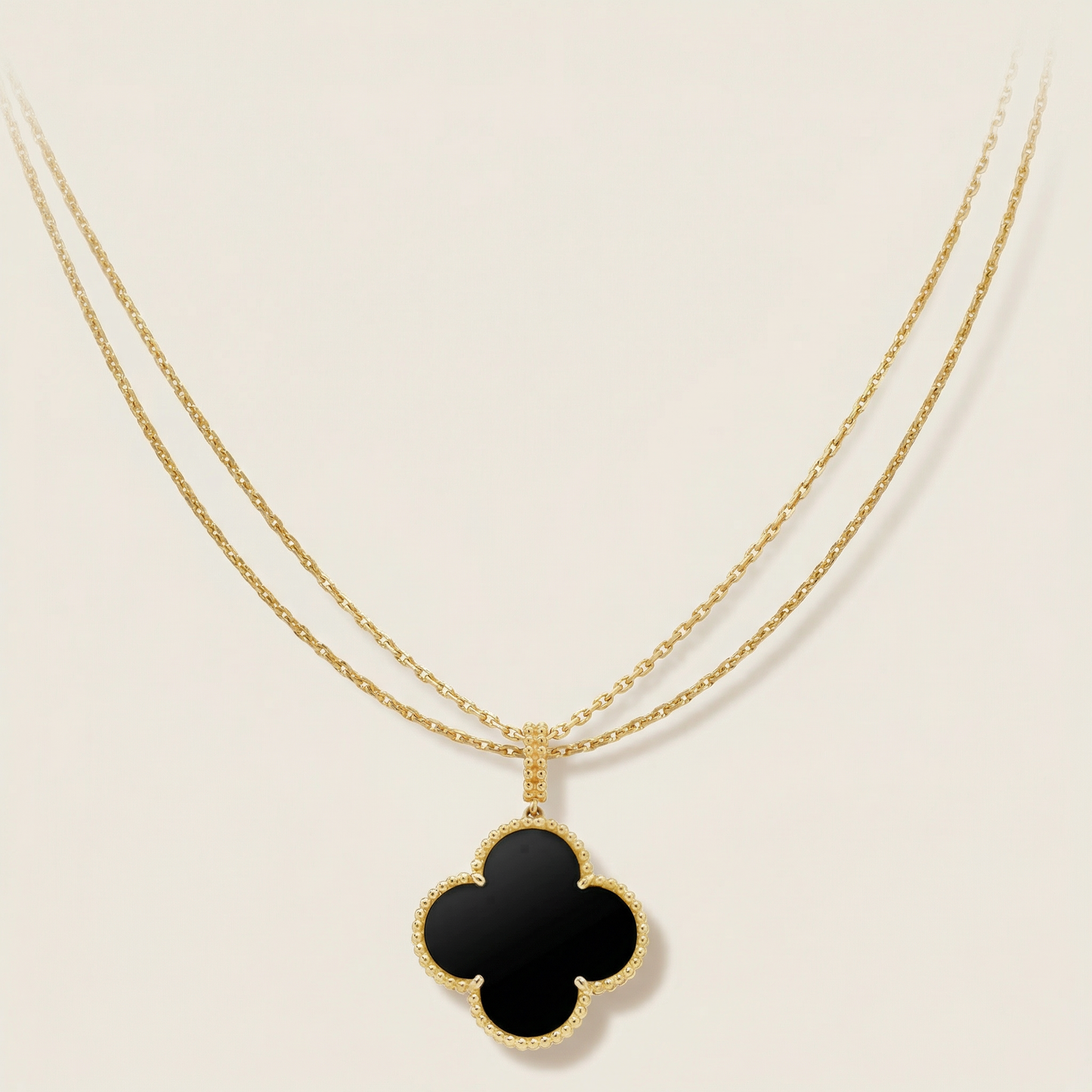 Magic Alhambra One Motif Black Clover Necklace