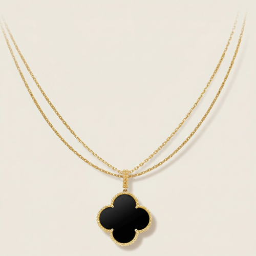 Magic Alhambra One Motif Black Clover Necklace