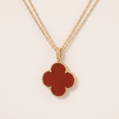Magic Alhambra One Motif Carnelian Clover Necklace