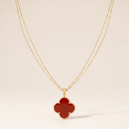 Magic Alhambra One Motif Carnelian Clover Necklace