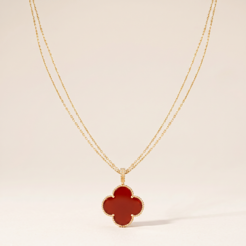 Magic Alhambra One Motif Carnelian Clover Necklace