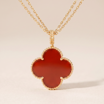 Magic Alhambra One Motif Carnelian Clover Necklace