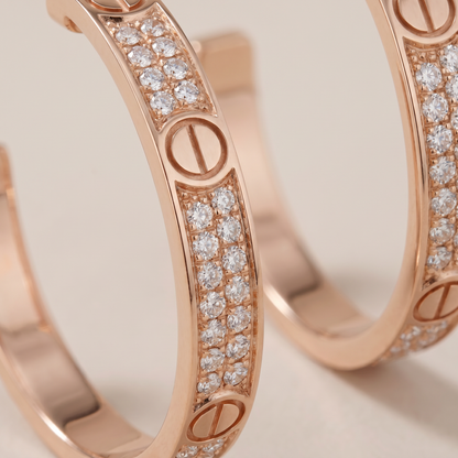 Medium Love Pavé Hoop Earrings