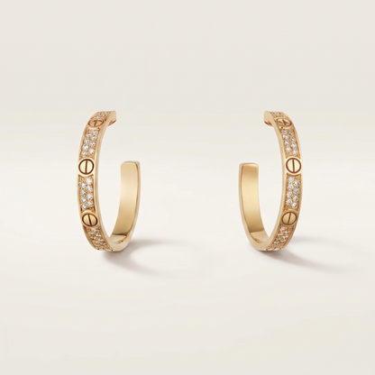 Medium Love Pavé Hoop Earrings