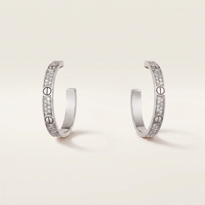 Medium Love Pavé Hoop Earrings