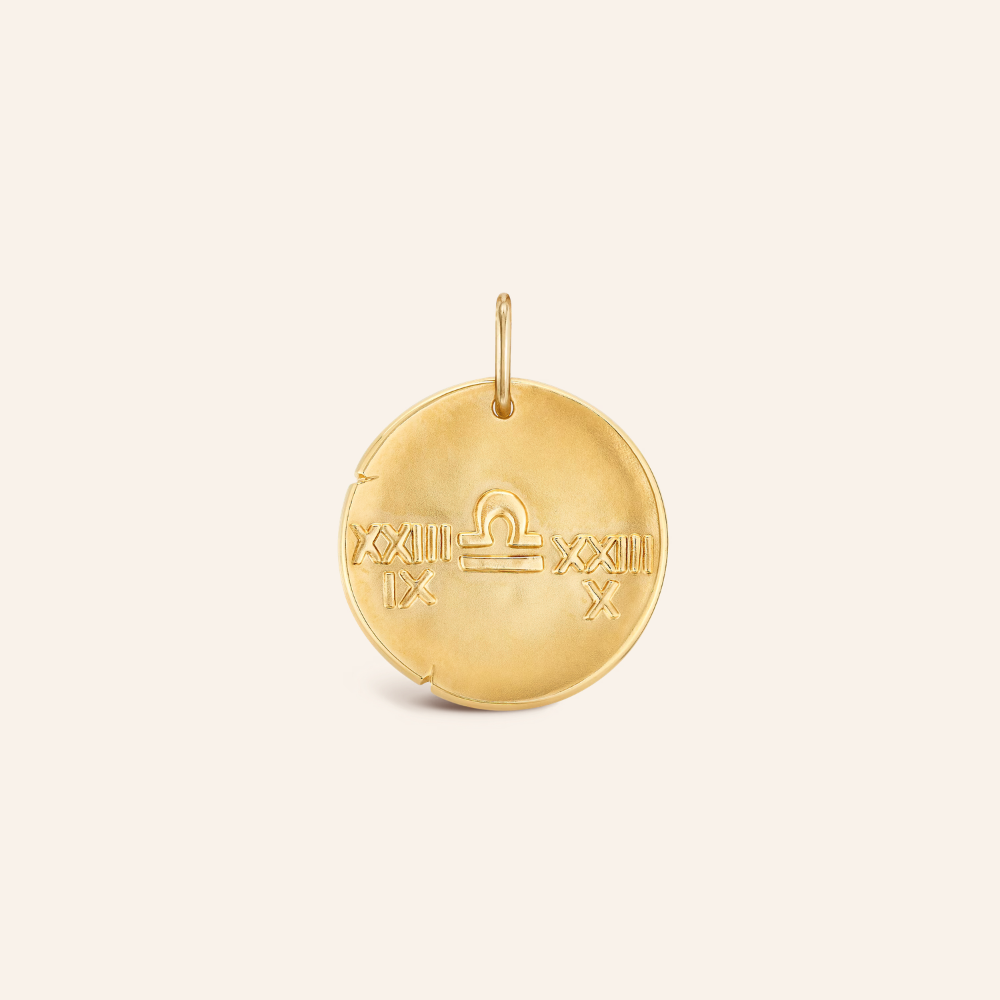 Libra Zodiac Coin Pendant Necklace