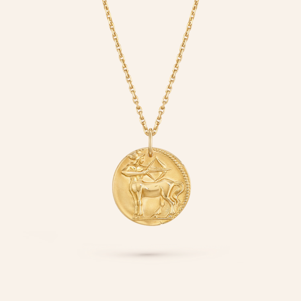 Sagittarius Zodiac Coin Pendant Necklace