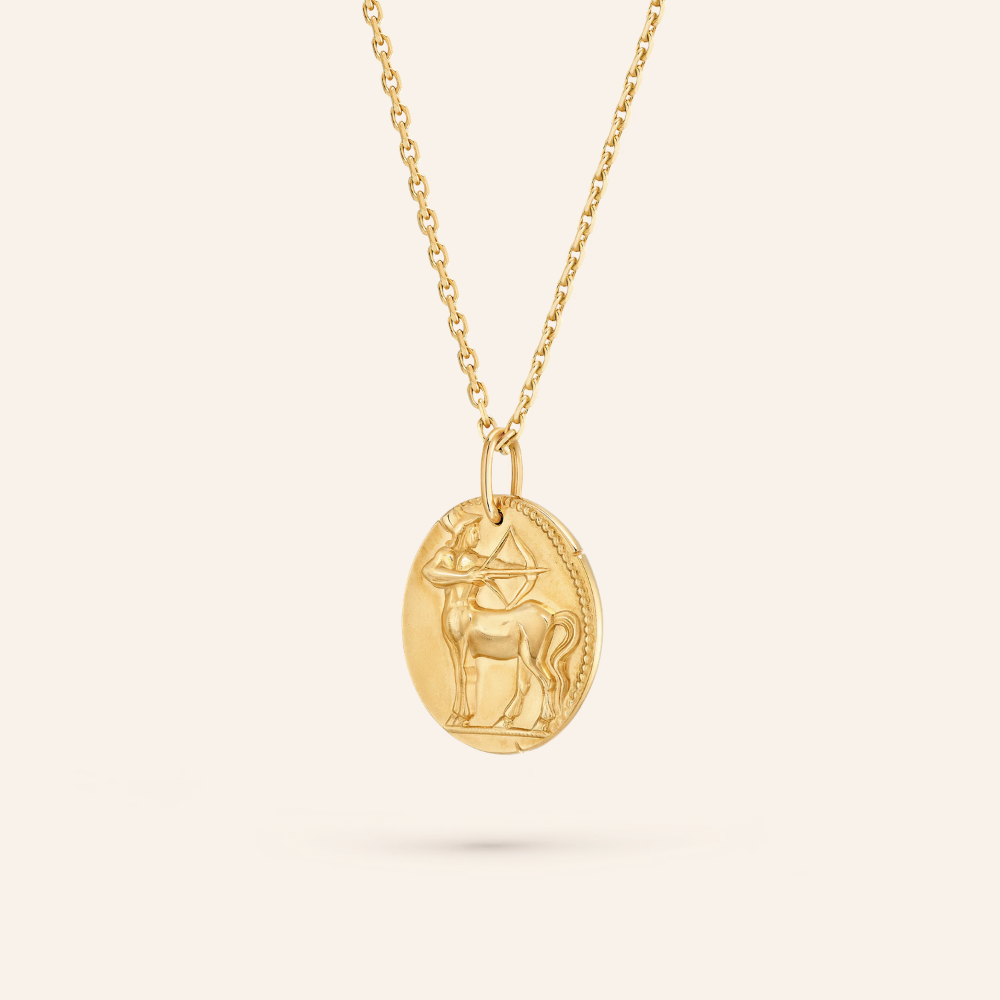 Sagittarius Zodiac Coin Pendant Necklace