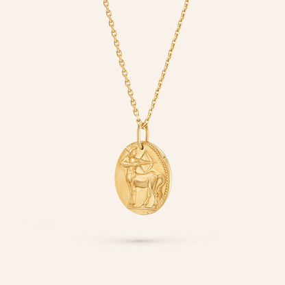 Sagittarius Zodiac Coin Pendant Necklace