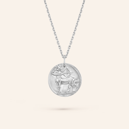 Sagittarius Zodiac Coin Pendant Necklace