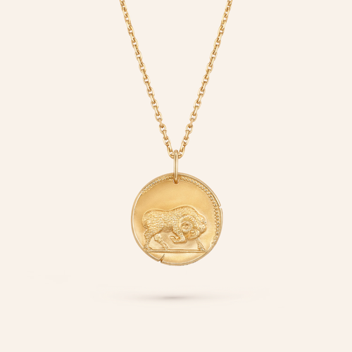 Aries Zodiac Coin Pendant Necklace
